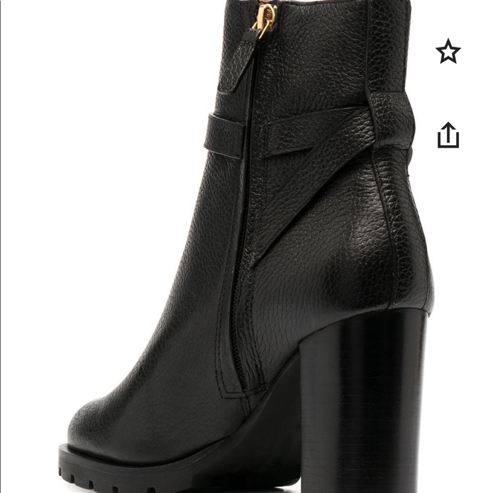 Tory Burch mid-heel leather ankle boots size 8 US Women’s Black Ankle Boots - Picture 3 of 8